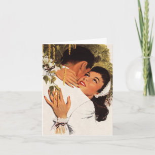 Cartão De Agradecimento Abraço de Proposta Vintage, Obrigado Casamento
