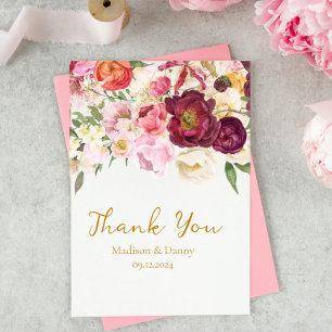 Cartão De Agradecimento Abraço Floral Matrimônio Casamento