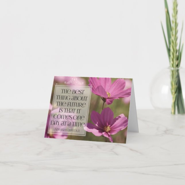 Cartão De Agradecimento Abraham Lincoln Inspirational Cote "O futuro" (Frente)