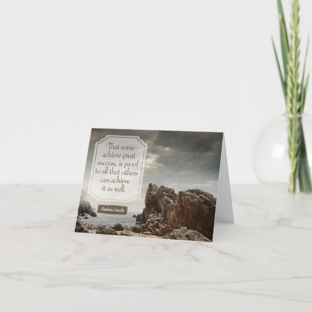 Cartão De Agradecimento Abraham Lincoln Inspirational Cote "Sucesso" (Frente)