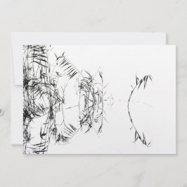 Cartão De Agradecimento Abstract Black and White Reeds Water Reflections