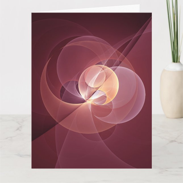 Cartão De Agradecimento Abstract Elegant Modern Wine Red Fractal Art (Frente)