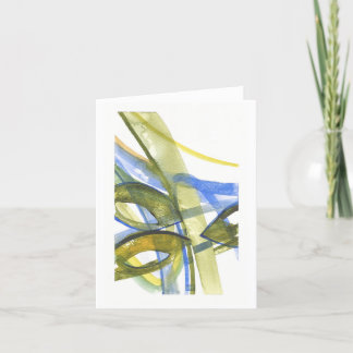 Cartão De Agradecimento Abstract Summer Leaves Watercolor Notecard