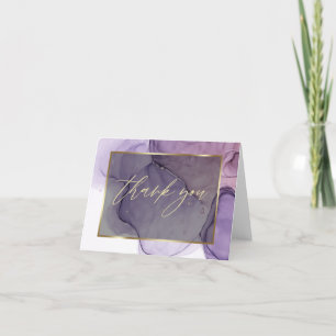 Cartão De Agradecimento Abstrato Álcool Tinta Rosa Pink Plum Obrigado