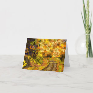 Cartão De Agradecimento Abstrato Autumn Art Obrigado