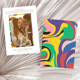 Cartão De Agradecimento Abstrato de Foto Moderna Colorida