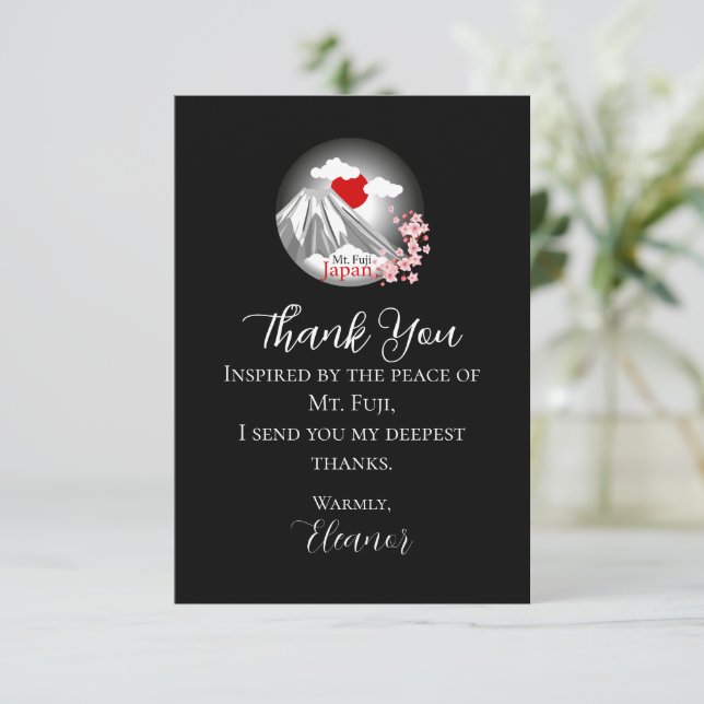 Cartão De Agradecimento Abstrato do Monte Fuji (Em pé/Frente)