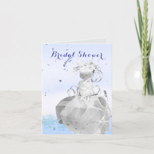 Cartão De Agradecimento Abstrato feliz noiva ripas chá de panela casamento