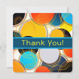 Cartão De Agradecimento Abstrato Geométrico Retro-Colorido
