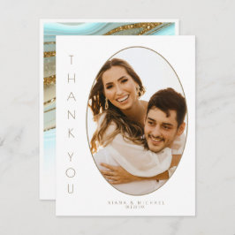 Cartão De Agradecimento Abstrato Glitter Strata Wedding Obrigado ID903