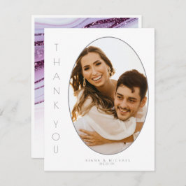 Cartão De Agradecimento Abstrato Glitter Strata Wedding Obrigado Wt ID903