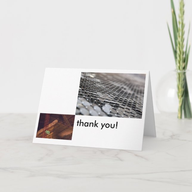 Cartão De Agradecimento Abstrato Industrial Obrigado (Frente)