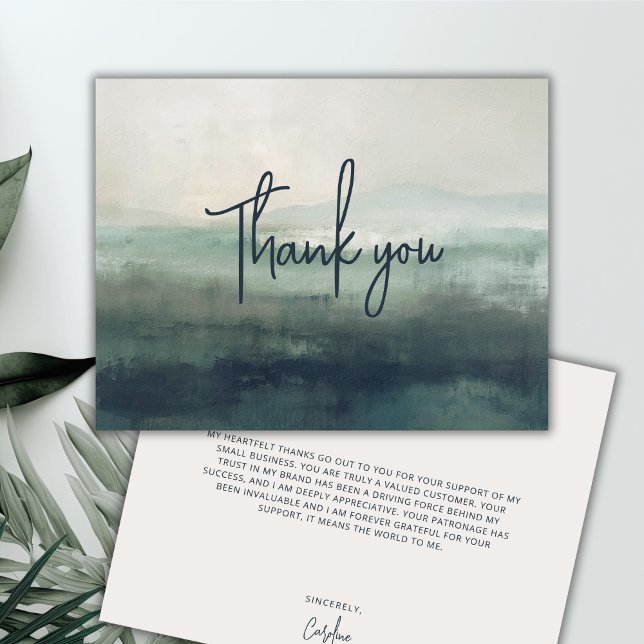 Cartão De Agradecimento Abstrato para pequenas empresas personalizado mode (A thank you card template for personal, wedding, or business usage. Fully customizable.)