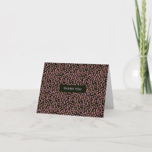 Cartão De Agradecimento Abstrato preto rosa e laranja moderno