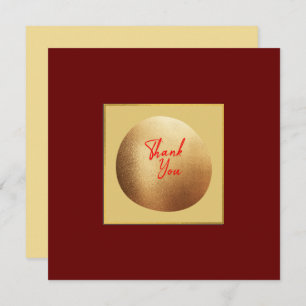 Cartão De Agradecimento Abstrato Real Elegante Dourado Clássico