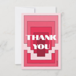 Cartão De Agradecimento Abstrato retângulo em vermelho