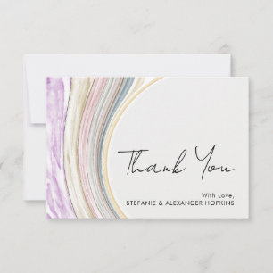 Cartão De Agradecimento Abstrato Watercolor Wedding