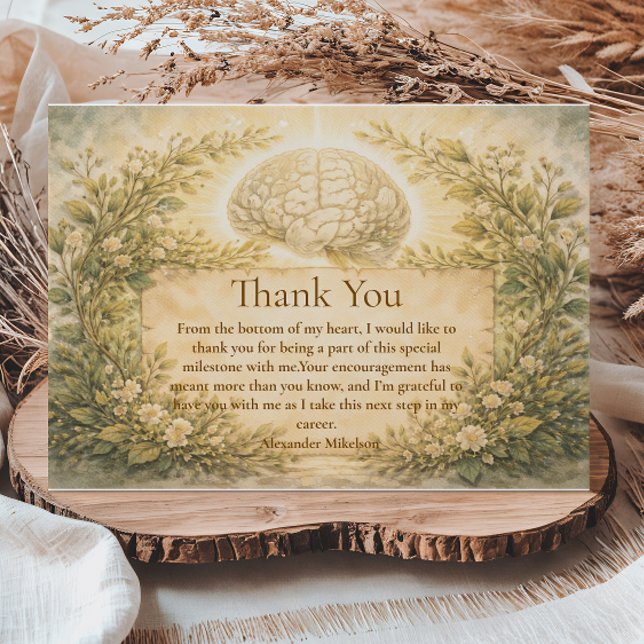 Cartão De Agradecimento Academic Psychology Graduation (Criador carregado)