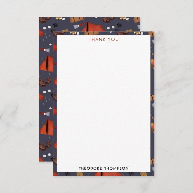 Cartão De Agradecimento Acampamento ao ar livre Adventure Summer Campfire  (Frente/Verso)