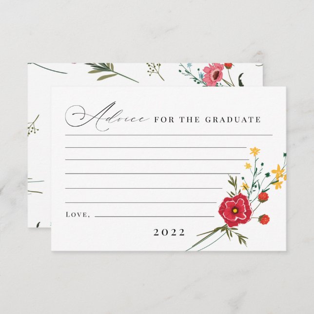 Cartão De Agradecimento Aconselhamento de flor selvagem para o Formando (Frente/Verso)