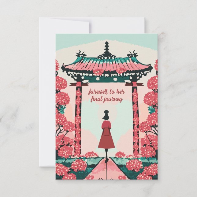 Cartão De Agradecimento Adeus à sua viagem final (Frente)