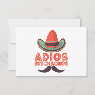 Cartão De Agradecimento Adeus Bitchachos Sombrero Retro Cinco De Mayo