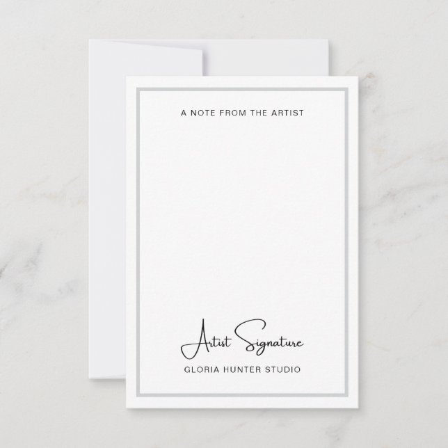 Cartão De Agradecimento Adicionar Nota Personalizada de Assinatura do Arti (Frente)