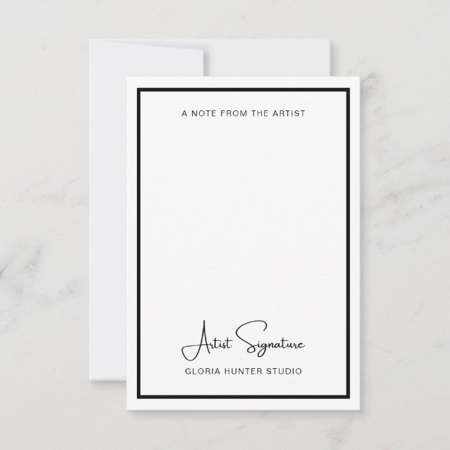 Cartão De Agradecimento Adicionar Nota Personalizada de Assinatura do Arti (Frente)