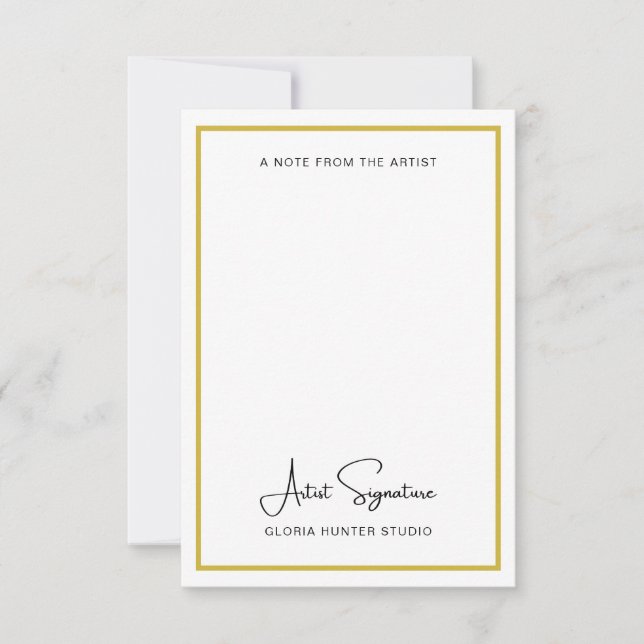 Cartão De Agradecimento Adicionar Nota Personalizada de Assinatura do Arti (Frente)