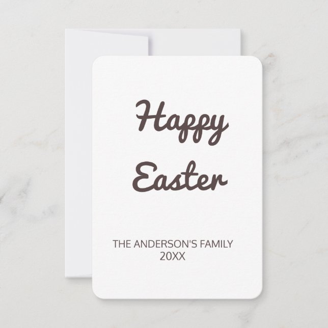 Cartão De Agradecimento adicionar páscoa de texto simples (Frente)