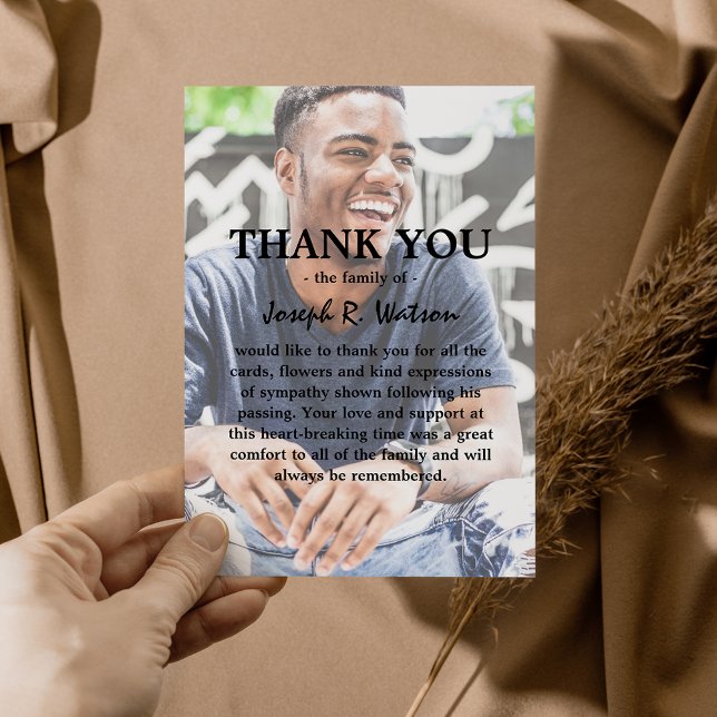 Cartão De Agradecimento Adicionar Sua Própria Simpatia Moderna de Foto e T (Criador carregado)