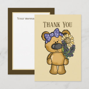 Cartão De Agradecimento Adicione mensagem ao ursinho