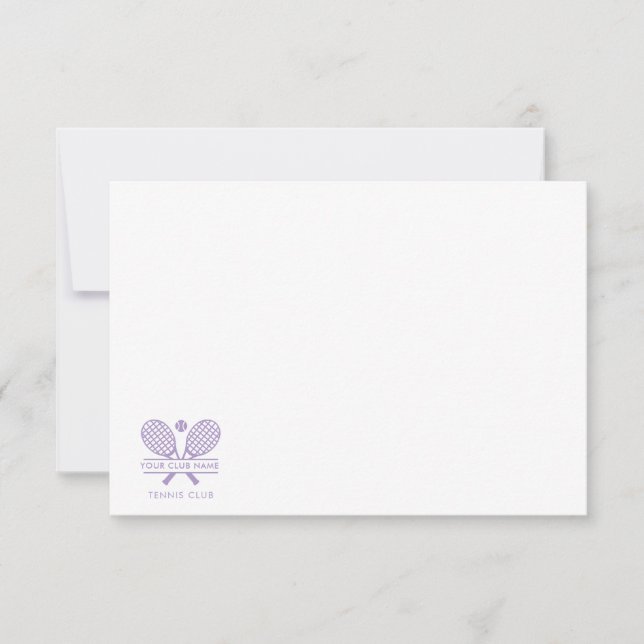 Cartão De Agradecimento Adicione O Nome Do Clube Do País Tênis Qualquer Co (Frente)