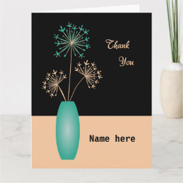 Cartão De Agradecimento Adicione obrigado de nome às suas flores no vaso