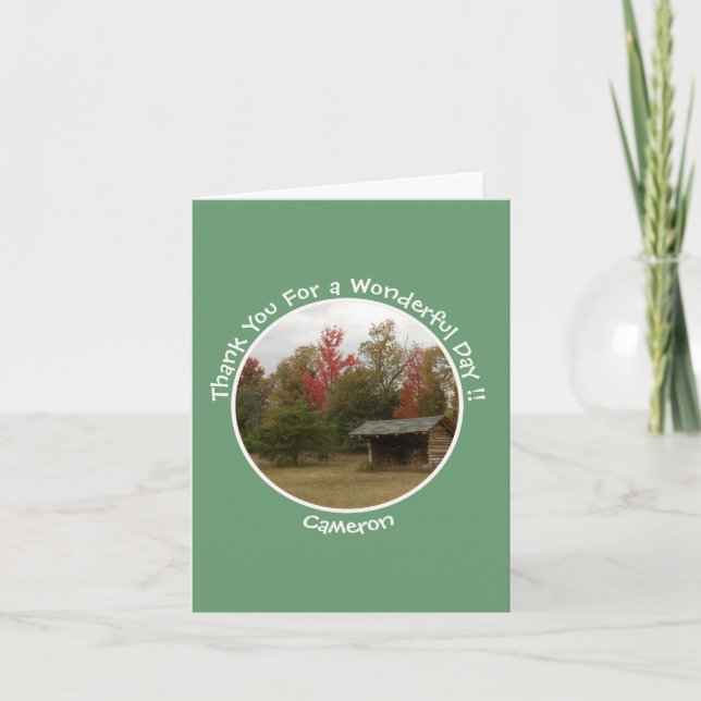 Cartão De Agradecimento Adirondack Lean-to em Itens de Festa de aniversári (Frente)