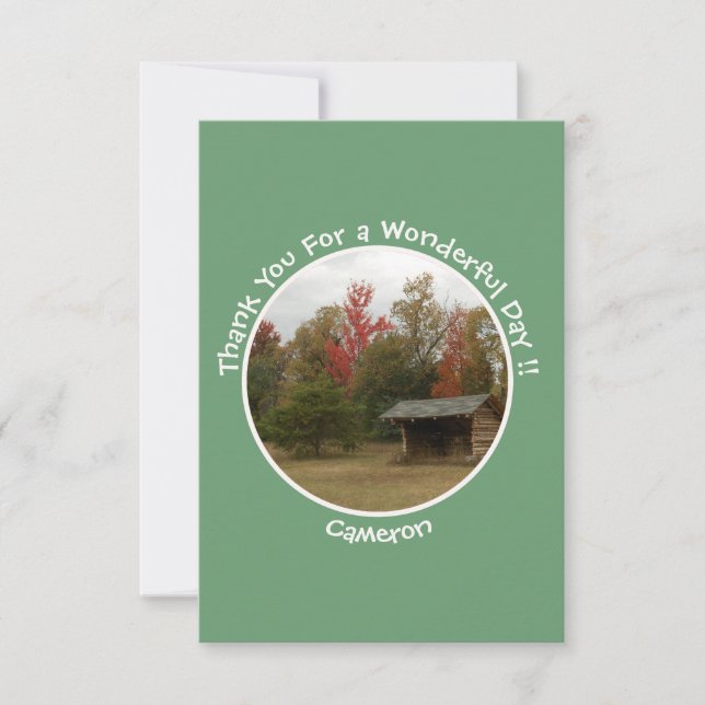 Cartão De Agradecimento Adirondack Lean-to em Itens de Festa de aniversári (Frente)