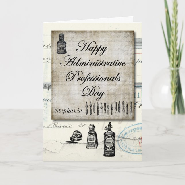 Cartão De Agradecimento Administrative Professionals Day Thank You Custom (Frente)
