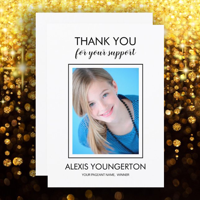 Cartão De Agradecimento Adolescente moderno, Miss Pageant Obrigado Foto Wh (Criador carregado)