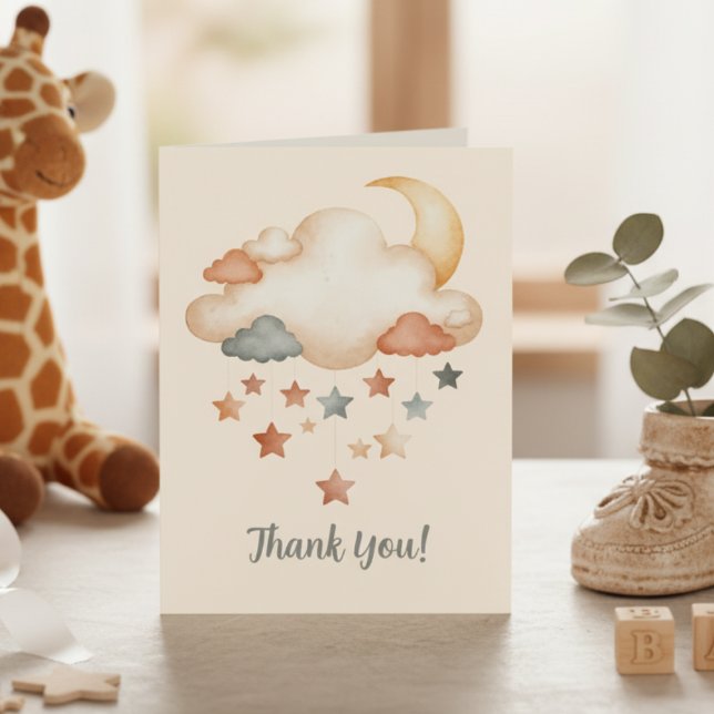 Cartão De Agradecimento Adoption Shower – Dreamy Star (Baby Shower thank you card)