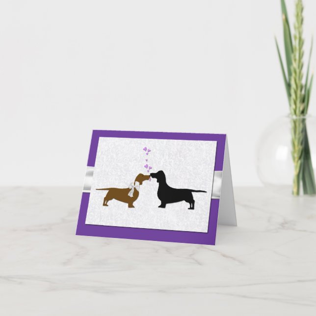 Cartão De Agradecimento Adorable Dachshunds Wedding Thank You Card (Frente)