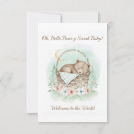 Cartão De Agradecimento Adorable,  grizzly bear cub  Baby Shower 