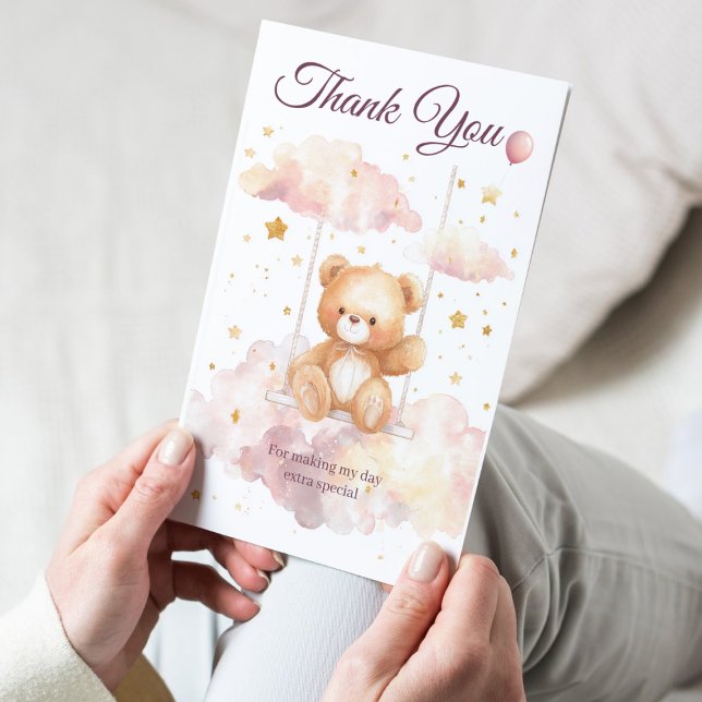 Cartão De Agradecimento Adorable Teddy Bear – Baby Thank You Card (Criador carregado)