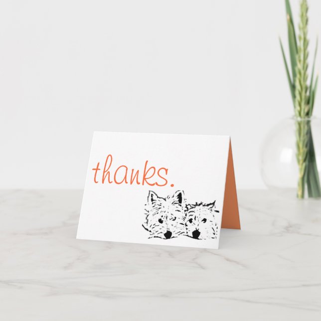 Cartão De Agradecimento Adorable Westie Thank You Card (Frente)