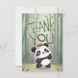 Cartão De Agradecimento Adorável Coloração Panda
