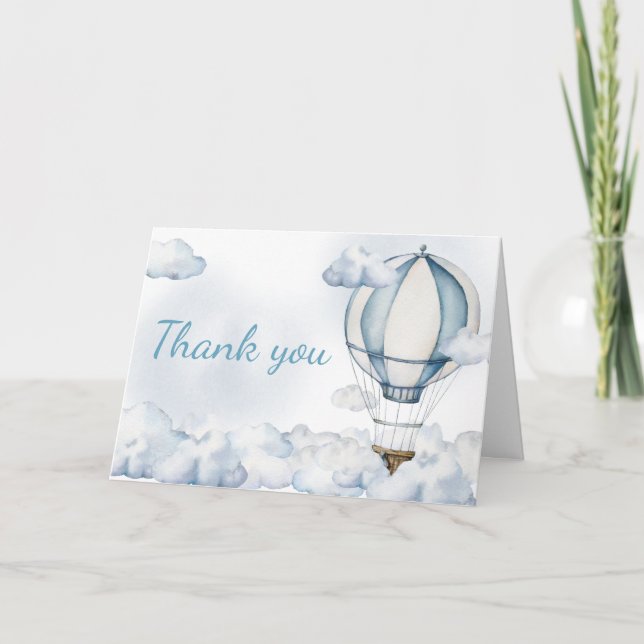 Cartão De Agradecimento Adventure Aguarda Balão de Ar Quente (Frente)