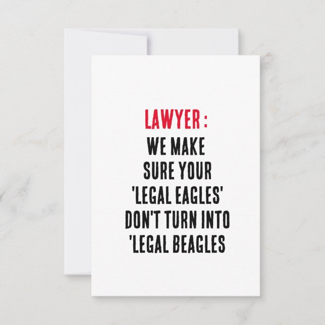 Cartão De Agradecimento Advogado, garantimos que as suas "águias legais" n (Frente)
