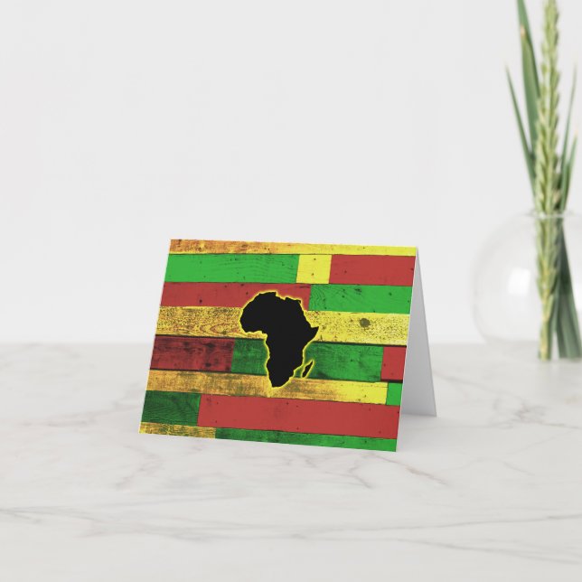 Cartão De Agradecimento África em Conselhos de Wooden (Frente)