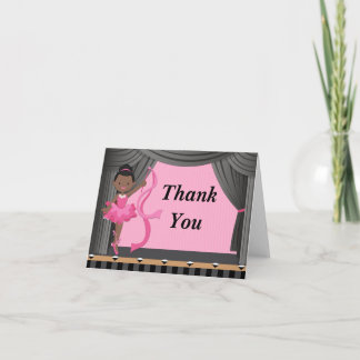 Cartão De Agradecimento African American Ballerina Dance Party Obrigado