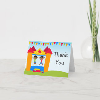 Cartão De Agradecimento African American Bounce House Party Thank You