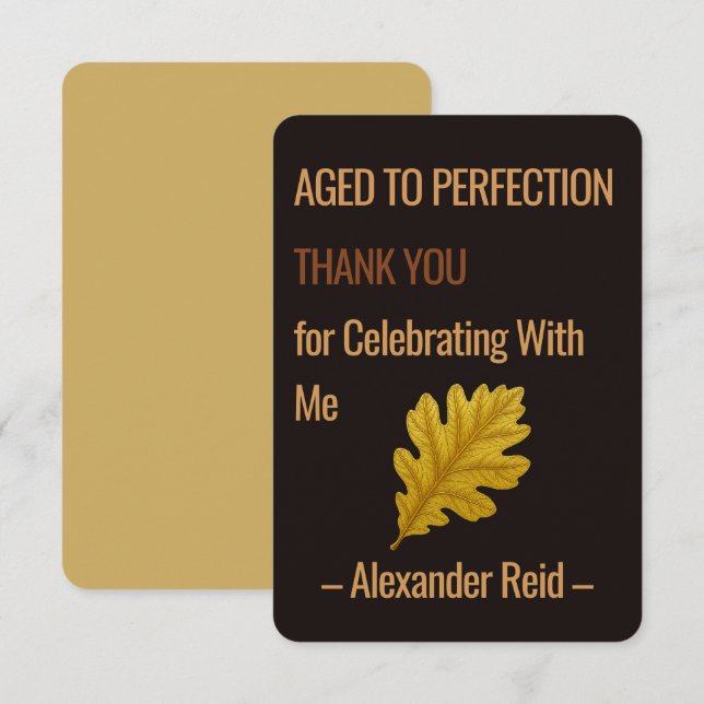 Cartão De Agradecimento Aged to Perfection | Whisky Birthday (Frente/Verso)